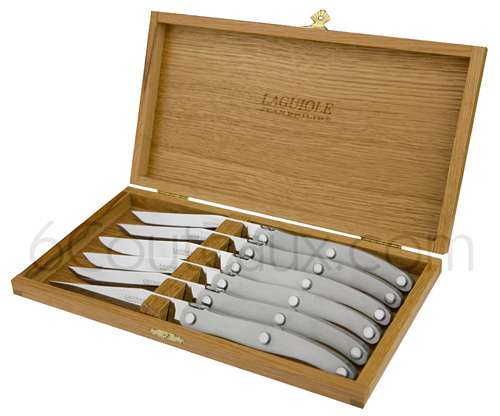 Stainless steel Laguiole knives, Box 6 laguiole knives Jean-Philip Laguiole 140 CONTRAST version