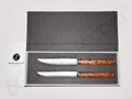 SIGNATURE Collection Jean-Philip Orf�vre -Thuya Burl handles- Box of 2 steak knives 