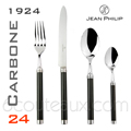 CARBONE 1924 DESIGN - M�nag�re de 24 pi�ces Jean-Philip Orf�vre  6 couteaux de table, 6 fourchettes, 6 cuill�res � potage, 6 cuill�res � caf� 