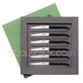 Box 6 Forge de Laguiole steak knives - BLACK tip horn handle designer : Philippe STARCK 