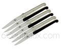Gift box 6 Laguiole Steak knives - Forge de Laguiole - 3 BLACK and 3 WHITE acrylic mineral handle  designer : Olivier GAGNERE