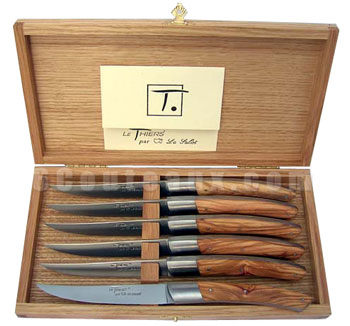Au Sabot knives THIERS OLIVE wood handles