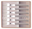 Gift box 6 stainless steel LE THIERS High-Tech forks Claude Dozorme with GREY aluminum handle 