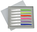 Box with 6 Forge de Laguiole MULTICOLORS fluo handle knives designer : Studio Design W. from Wilmotte and Associated study