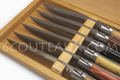 Coffret de 6 couteaux Laguiole Multi-bois - coutellerie Arto pour 6Couteaux.com