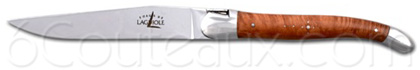 Couteaux Forge de Laguiole, Coffret 6 couteaux de table manche bois précieux, mitres et lame inox brillantes