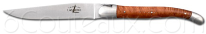 Couteaux Forge de Laguiole, Coffret 6 couteaux de table manche bois précieux, mitres et lame inox satin