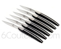 Coffret 6 couteaux de table Forge de Laguiole ZEN - manches verre acrylique NOIR teintï¿½ dans la masse  designer : ERIC RAFFY