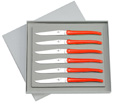 Box with 6 Forge de Laguiole RED handle knives designer : Studio Design W. from Wilmotte and Associated study